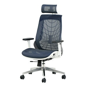 【法人限定】【沖縄・離島配達不可】ウェルビー オフィスチェア メッシュ WLB-1AH-AW-BL ブルー ヘッドレスト・肘付 Netforce オフィスチェア メッシュ ハイバック 事務椅子 腰痛対策 リクライニ