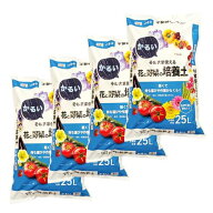 【ケース販売】4袋セット かるい 花と野菜の培養土 25L DCM 培養土 ケース 土 園芸 園芸土 まとめ買い ガ…