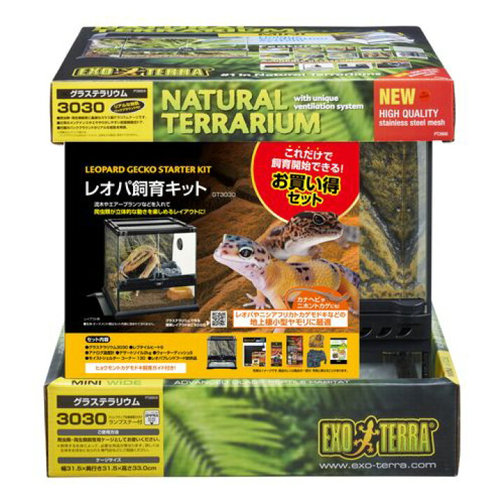 楽天市場】レオパ飼育キット GEX 爬虫類 両生類 爬虫類用ケージ 