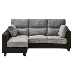 カウチソファ ファブリック シンフォニー7 297500 グレー/ブラック 木脚(ブラウン) 関家具 ソファー sofa カウチ シェーズ 布 生地 グレー 灰 黒 モノトーン 洗える ウォッシャブル