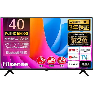 ^erEter 40A4N 40V^ Hisense j^[ fBXvC TV lbg zMT[rX nCrW Ǌ|er