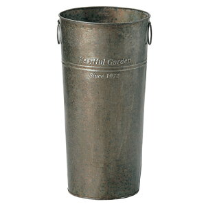 アンティーク風ブリキバケツ 2529-B 筒型バケツM グリーンハウス
