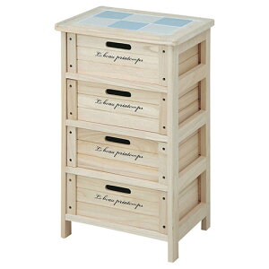 木製4段ボックス ナチュラル 39621 不二貿易