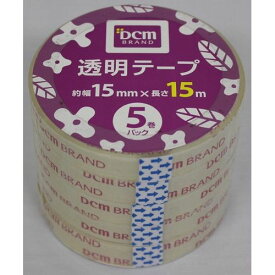 透明テープ5巻パック S16-OT03 15mm×15m DCM
