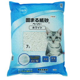 猫砂 固まる紙砂 ホワイト 7L 7L DCM 消臭 抗菌 流せる 燃えるごみ 燃やせる 固まる 軽量 ねこ砂 ネコ砂 猫トイレ 処理簡単