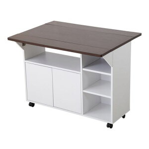 バタフライタイプのキッチンワゴン HT-CH90--BR ブラウン ブラウン 90x37〜64x69cm ホームテイスト インテリア 収納家具 キッチン収納 キッチンカウンター 間仕切り バタフライテーブル