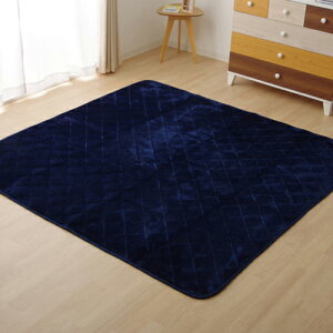 17フラン キルトラグ ボリュームラグ 抗菌防臭 こたつ敷布団 こたつ敷き 洗える 長方形 ホットカーペット対応 ネイビー 約190×290cm ネイビー 約190×290cm IKEHIKO