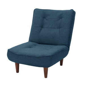 ハイバックソファ 1人掛け ポケットコイル 背部リクライニング 高反発 日本製 A327p-584NV タスクネイビー タスク生地 セルタン