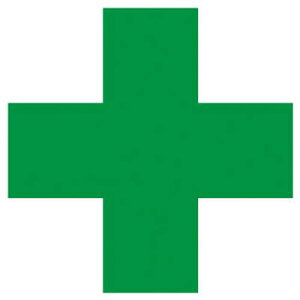 ヘルメット用緑十字ステッカー PPステッカー 120×120 10枚組 37111 ユニット