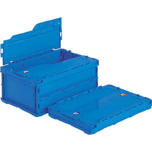 フタ一体型折りたたみコンテナー ペタンコC-30Bブルー SKSOC30BBL ブルー 容量:34.1L サンコー