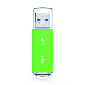 USB3.0キャップ式USBメモリー SPJ008GU3B02G グリーン 8GB シリコンパワー