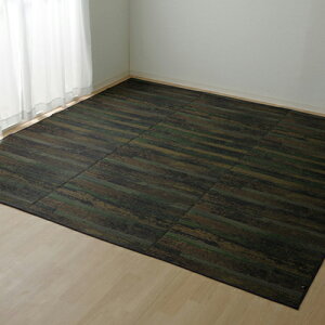 純国産 い草花ござカーペット 『カイン』 ブルー 江戸間3畳 ブルー 江戸間3畳 IKEHIKO