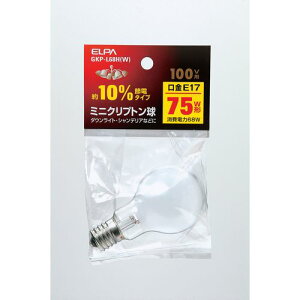 ミニクリプトン球 GKP-L68H(W) ホワイト 100V75W ELPA