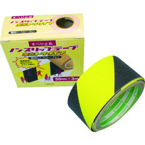蛍光ノンスリップテープ 100mm×3m イエロー/ブラック LKST100 日東エルマテ