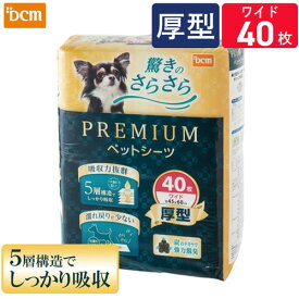 プレミアムペットシーツ 40枚 ワイド DCM 超吸収 強力消臭 5層構造 ペットシーツ 厚型 猫 犬 うさぎ トイレ シート シーツ ペットシート