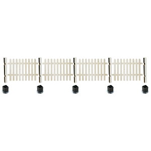 ピケットフェンス ストレート 平地用 SFPS1200 ホワイト 4連結セット ホワイト 4連結セット SST