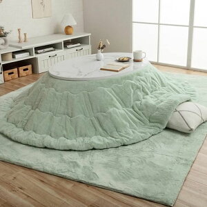 こたつ布団 掛け 単品 無地調 ふわふわタッチ ラピアス ラウンド型 ピスタチオグリーン 185×225cm 楕円形 ピスタチオグリーン 185×225cm 楕円形 IKEHIKO こたつ 薄掛 ふっくら 抗菌防臭 韓国風イン