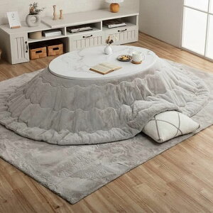 こたつ布団 掛け 単品 無地調 ふわふわタッチ ラピアス ラウンド型 パールグレー 185×225cm 楕円形 パールグレー 185×225cm 楕円形 IKEHIKO こたつ 薄掛 ふっくら 抗菌防臭 韓国風インテリア シンプ