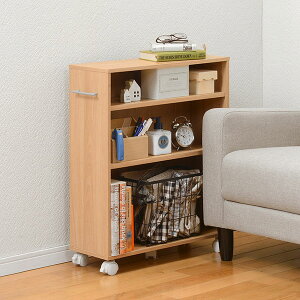 キャスター付きラック RCC-1021L ナチュラル 奥行26×高さ68cm HAGIHARA