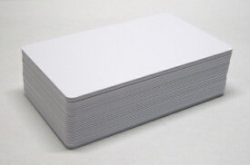 プラスチックカード（PVCカード・IDカード）つやあり　白無地　0.76mm厚　ISO規格サイズ（クレジットカードサイズ）100枚　型番5800001　カードプリンタ用（社員証、会員証、認定証発行などに）