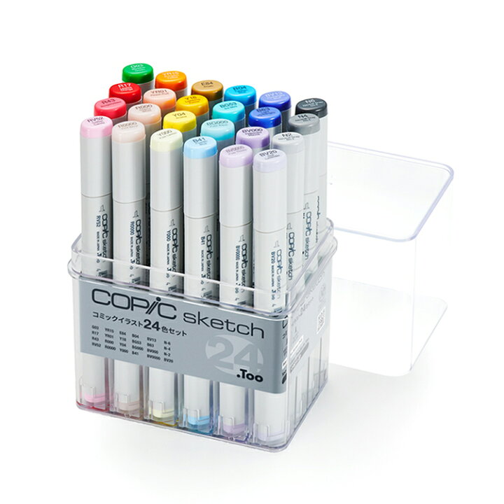 楽天市場 コピックスケッチコミックイラスト24色セット アルコールマーカー 楕円形ボディ デザイン用途 イラスト用途 教材用途 他 正規取扱い店 5と0のつく日 送料無料 ダイワショップ