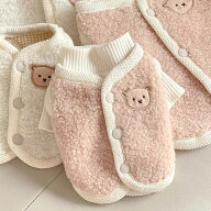 犬 犬服 秋冬服 ドッグウェア 送料無料 厚手ベスト タンクトップ 可愛い 熊柄 シンプル オシャレ 重ね着 …