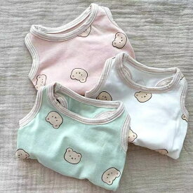 犬の服猫服ペットウェアペット洋服犬服夏用ペット服薄手涼しい柔らかい可愛い熊ちゃん三色小型犬中型犬毛まみれ防止