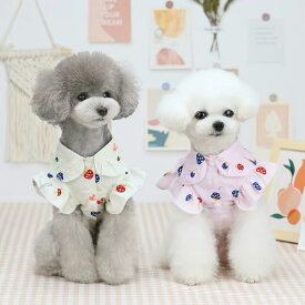 楽天スーパーSALE限定50％OFF★ 犬服　夏服　春夏　薄手通気　涼しい　新作ペット服　犬服　犬用洋服 ドッグウェア　猫服　薄手きのこ柄パイナップル柄シャツ人気ファッション小型犬中型犬