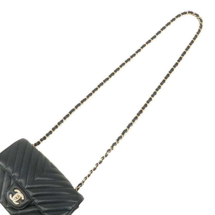 楽天市場】CHANEL シャネル Vステッチ ラムスキン 斜め掛け チェーン 