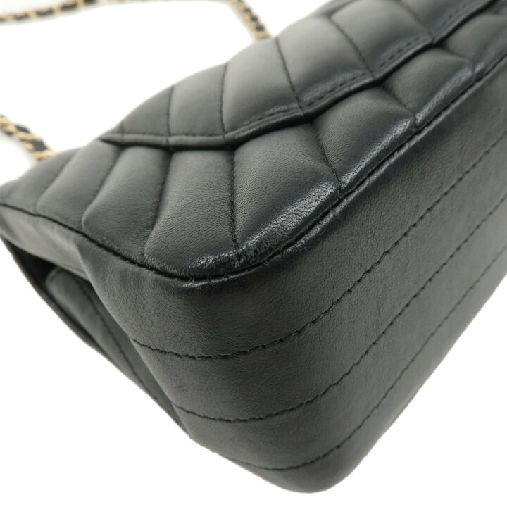 楽天市場】CHANEL シャネル Vステッチ ラムスキン 斜め掛け チェーン 