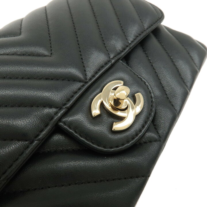 楽天市場】CHANEL シャネル Vステッチ ラムスキン 斜め掛け チェーン 