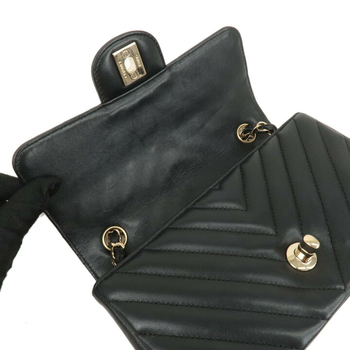 楽天市場】CHANEL シャネル Vステッチ ラムスキン 斜め掛け チェーン 