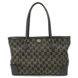 GUCCI グッチ オフィディア GGデニム×レザー トートバッグ ブラック 黒 631685 ブランド バッグ 鞄【中古】【超美品】【送料無料】【返品可】