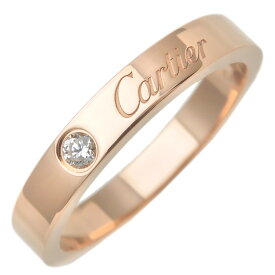 Cartier カルティエ エングレーブド 1Pダイヤ リング #50(10号) K18PG 750PG ピンクゴールド カルチェ ブランド ジュエリー アクセサリー 指輪【中古】【新品仕上げ済み】【送料無料】【返品可】