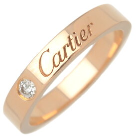 Cartier カルティエ エングレーブド 1Pダイヤ リング #46(6号) K18PG 750PG ピンクゴールド カルチェ ブランド ジュエリー アクセサリー 指輪【中古】【新品仕上げ済み】【送料無料】【返品可】