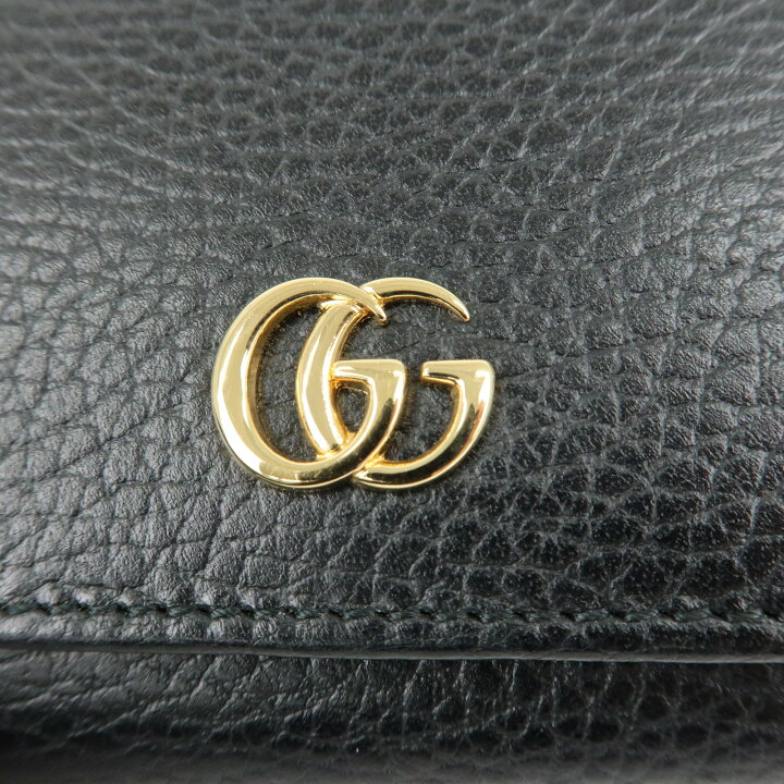 楽天市場】GUCCI グッチ GGマーモント レザー 三つ折り財布 ブラック  