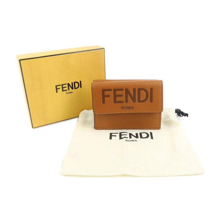 楽天市場】FENDI フェンディ ローマ レザー マイクロ 三つ折り 財布 