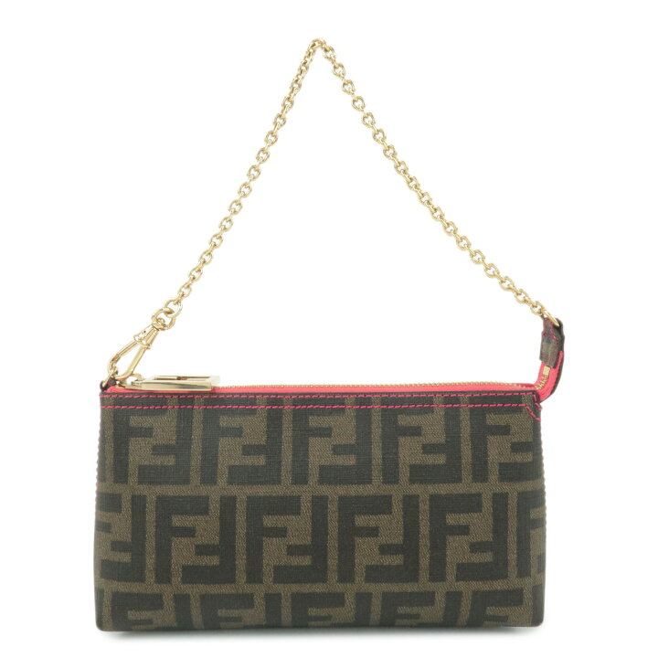 楽天市場】FENDI フェンディ ズッカ PVC アクセサリーポーチ ブラウン 
