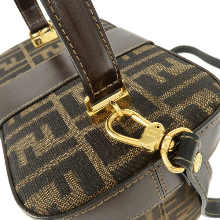 楽天市場】FENDI フェンディ ズッカ キャンバス レザー 2WAYバニティ 
