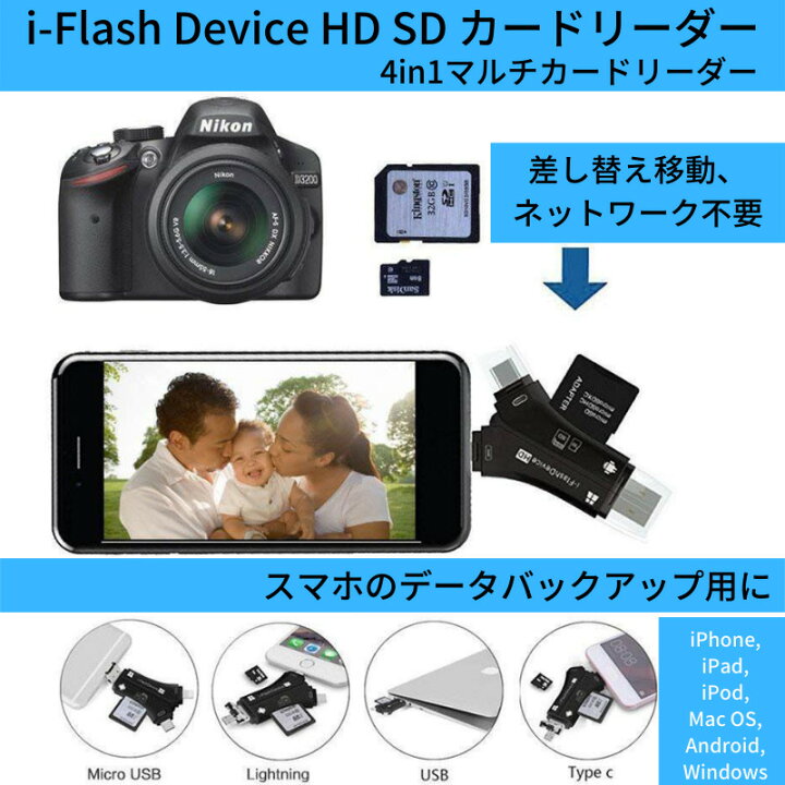 楽天市場】スマホ SD カードリーダー と【microSDカード 32GBセット 
