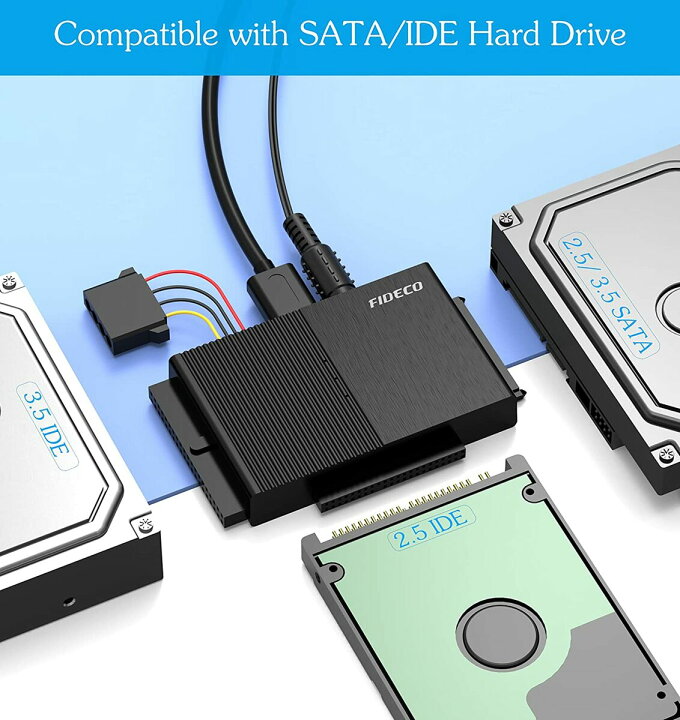 楽天市場 新入荷商品 Fideco Sata Ide 両方対応 変換アダプター ハードディスク Usb3 0 Sata I Ii Iii Hdd Ssd対応 コンバータ 2 5 3 5インチideおよびsata Hdd Ssd に対応 5gbps高速伝送 最大16tb 簡単操作 日本語取扱書付き ハードディスク復旧 Pse認証済 送料