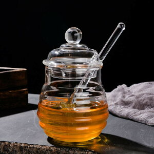 ハニーポット 250ml 蜂蜜 ディスペンサー 透明 蓋付 はちみつ容器 父の日