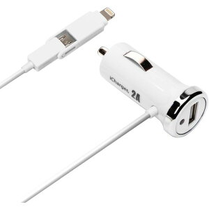Lightning & micro USB cCRlN^ DC[d 2.1A 1.0m zCg PGA PG-TUD21A02WH