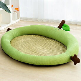 ペットベッド 犬用 春夏 洗える アボカド 45/55/65/80CM 20KGまで対応 滑り止め マット ペット 藤 猫 子犬 小型犬 中型犬に適用