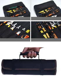 作業ポーチ 電工 多機能 ツールロールポーチ ロールアップポーチ 軽量 多機能 作業用 工具ポーチ 収納 22ポケット