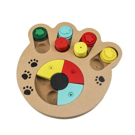 ノーズワーク (ウッド調 ペット用知育ボウル 知育玩具 木調べ 知育トイ おもちゃ オモチャ 犬イヌ 猫兼用 早食い スナックコンテナ フードボウル おやつボール ゲーム しつけ 円型 パズル