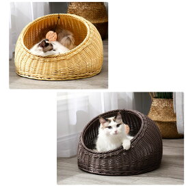 送料無料 猫 ちぐら 犬 ベッド M 春夏 猫ちぐら 洗える 猫ベッド キャットハウス かわいい おしゃれ ペットベッド カゴ ラタン風 猫用 ハウス 犬用 ベット ペットベット ペットハウス ネコ ねこ 家具 小型犬 夏用 夏 かご メッシュ