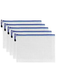 ジッパー式ファイル袋 A4 A5 A6 25~50個 メッシュ バッグ クリア メッシュケース ファスナー付きポーチ ドキュメントバッグ 書類ポーチ 防水 領収書 学校 オフィス用品 旅行用品 化粧品 書類 おもちゃ (ピンク,A6(23×12cm) 25枚)