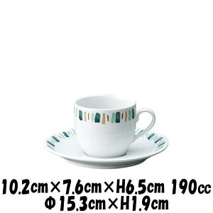 パーマナンスグリーン コーヒーカップ&パーマナンスグリーン コーヒーソーサー 白 割れにくい強化硬質磁器 コーヒーカップ&ソーサーセット カフェ食器 陶器磁器 おしゃれな業