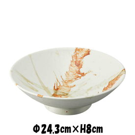 東雲　白　8寸盛鉢　どんぶりラーメン鉢うどん丼　陶器磁器の食器　おしゃれな業務用和食器　お皿大皿深皿